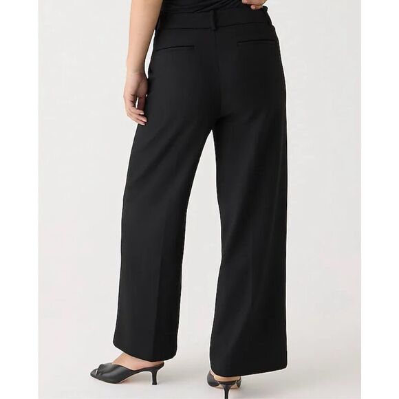 J. Crew Sydney Wide Leg Black Pant in Four Season Stretch Women's size 8 - Picture 2 of 12